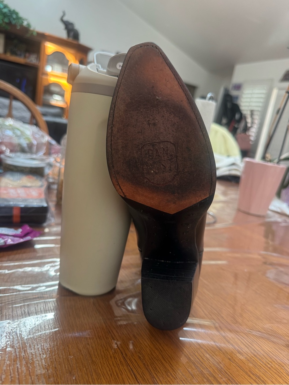 Dan Post Black Leather Tall Boots - Picture 2 of 6